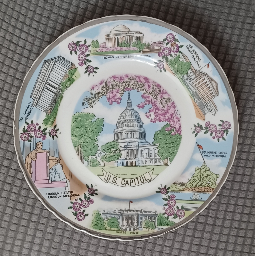 Vintage Washington D.C. Souvenir Plate - Multicolor